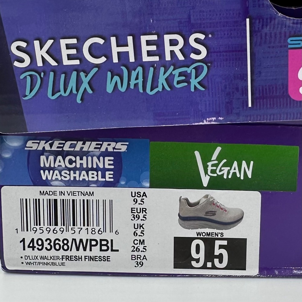 Skechers D'Lux Walker Sneakers Womens 9.5 White Blue Infinite Motion 149368 NEW - Picture 12 of 12